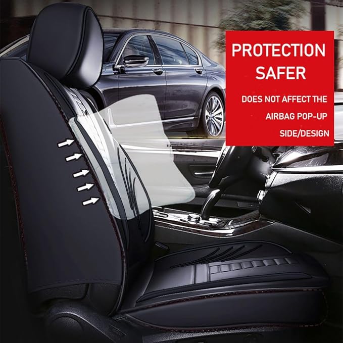 for Toyota CHR Seat Covers 2018-2026, Full Coverage Customized Car Seat Covers, Premium Leather Waterproof Stain-Resistant Easy to Install (Luxury 2 Seats, Black)