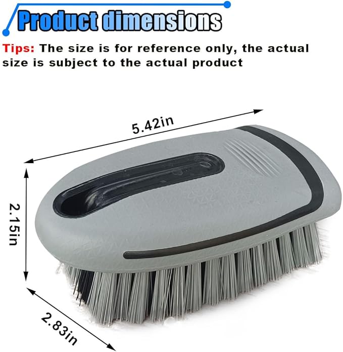 Carpet and Upholstery Cleaning Brush - Stiff Bristle Carpet Scrubber Car Cleaning Brush for Car Interior and Home - Leather Brush Auto Detailing Scrub Brushes for Couch, Floor Mats, Clothes (Grey)