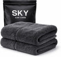 Microfiber Car Drying Towel 2 Pack, Ultra Absorbent Car Cleaning Cloth, Scratch Free & Streak Free Car Drying Towels for Cars, Trucks & Bikes – 30x40 cm (12x16 Inch) Grey