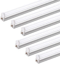 Barrina T5 LED Shop Light 2FT, 6500K (Super Bright White), Utility Shop Lights, Ceiling and Under Cabinet Light, ETL Listed, Corded Electric with Built-in ON/Off Switch, 6 Pack