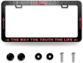 Jesus The Way The Truth The Life License Plate Frame Christian License Plate Frames Funny Stainless Steel Accessories Cars Decor with 2 Holes and Screws Fits Standard Us Ca Vehicles 12.2 X 6 Inch