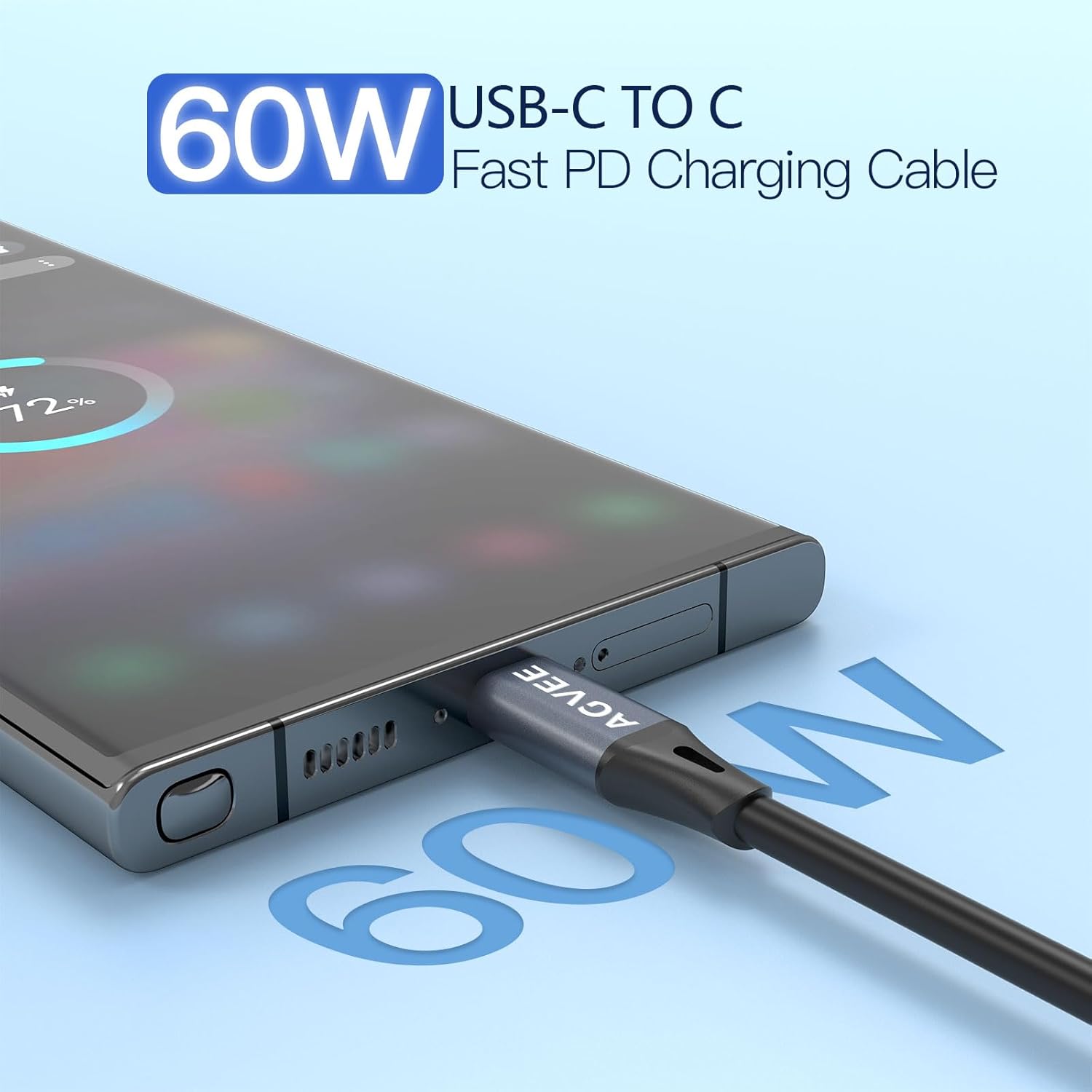 AGVEE 5ft Coiled Short USB-C to USB-C Charging Cable [USB-IF Certified] 60W PD Fast Charger Cord in Car for iPhone 16/15 CarPlay, Galaxy S25 S24 S23 S22 S21 S10 S9 S8, Google Pixel, Dark Gray