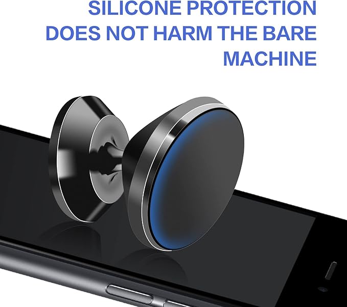 2 Pack Magnetic Phone Car Mount, Strong Magnet Cell Phone Holder with 4 Metal Plate, Dashboard 360° Rotation & Degrees View, Adjustable Magnet Cell Phone Mount Compatible with iPhone, Samsung and More