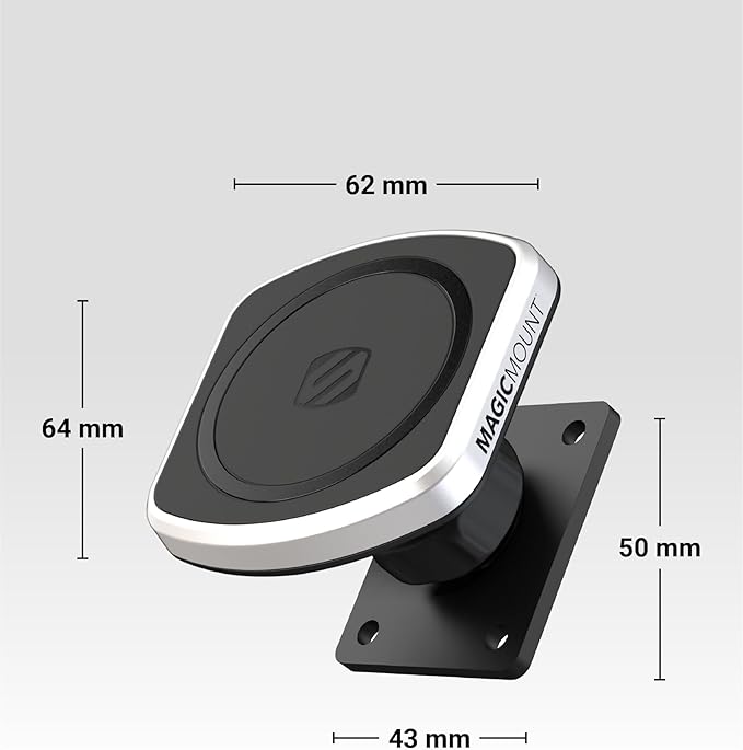 Scosche MagicMount Pro2 Magnetic Car Cell Phone Holder with AMPS Mounting Plate for Scosche/ProClip Vehicle Specific Mount Bases, Phone Stand Compatible with MagSafe, iPhone, Samsung