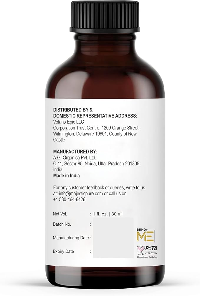 Majestic Pure Essential Oil with Glass Dropper - 100% Pure and Natural - Essential Oils for Diffuser, Aromatherapy, Soap and Candle Making, Lemongrass Essential Oil, Lemongrass Oil, 1 Fl Oz