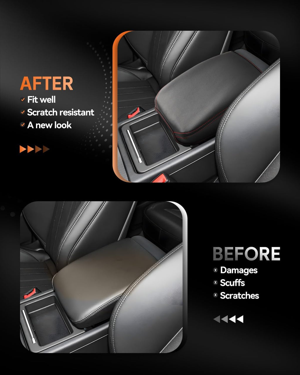 CDEFG for 2020-2025 Audi Q5 Center Console Cover Armrest Cover for Q5 2020 2021 2022 2023 2024 2025 Accessories Console Arm Rest Protector
