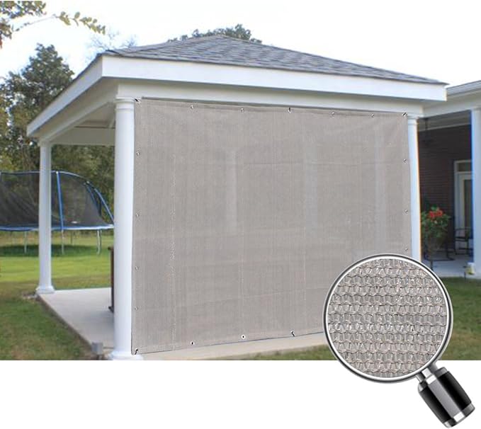 Alion Home Sun Shade Privacy Panel with Grommets and Hems on 4 Sides for Patio, Awning, Window, Pergola or Gazebo - Smoke Tan(14' X 6')