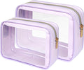 PACKISM Clear Makeup Bag - TSA Approved Toiletry Bag for Carry-on & Checked Luggage, Water Resistant Car Storage Organizer with Reinforced Seams