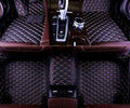 Custom All-Weather Protection Leather Car Floor Mats for Cars Sedan SUV Sports Car Waterproof Floor Mat (Black Gold)