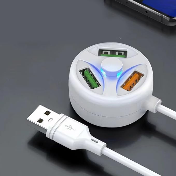 Compact USB Charging Hub USB2.0 Three Port Expander Hub Dock Suitable for Car Chargers Power Banks USB Accessory