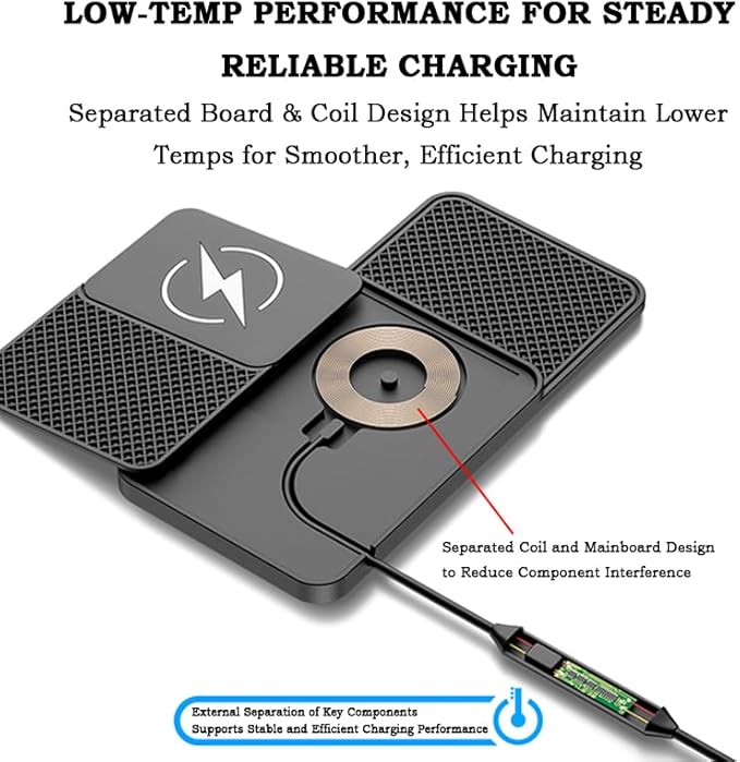 Car Charger for Ram 1500 2019 2020 2021 2022 2023 2024 2025, 20W Fast Charging Pad for Phones, Plug & Play Cord-Free Charging Pad with Step Design for Commutes Home Travel Use,A Type-C 30cm