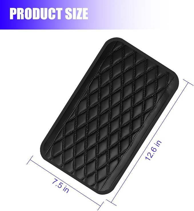 Car Center Console Cover, Scratch-Resistant Leather Vehicle Armrest Seat Storage Box Protector Cushion, Comfortable Automotive Interior Armrest Pad Mat, Universal Fit (Black)