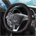 zipelo 14.5"-15" Car Steering Wheel Cover, Auto Interior Wheel Protector with Durable Soft Breathable Anti-Slip Linging Leather, Universal for Vehicles Trucks SUVs Accessories for Men Women (Black)