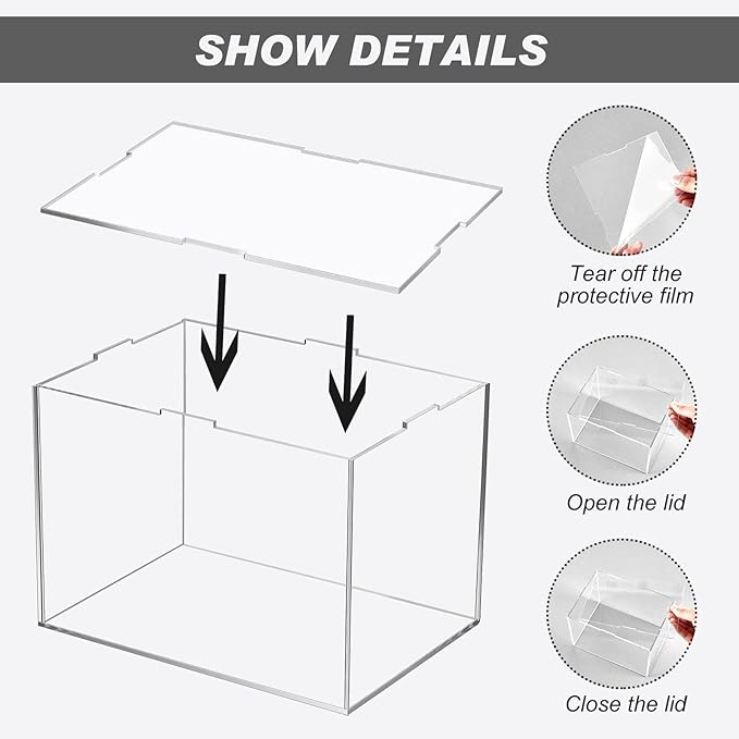 Taiyin 2 Pcs Mini Helmet Display Case, Acrylic Clear Mini Football/ Helmet Display Box Plastic Mini Helmet Protection Holder for Collecting Sports Memorabilia Toy 5 x 5 x 7''