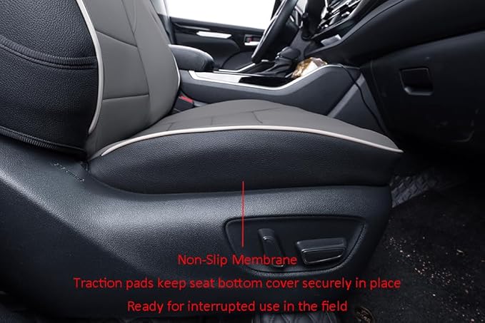 EKR Camry Car Seat Covers for Toyota Camry 2018 2019 2020 2021 2022 2023 2024 Hybrid XLE,Hybrid XSEWaterproof Leather Car Seat Cover Full Set for Trucks SUV-Faux Leather (Black/Gray)