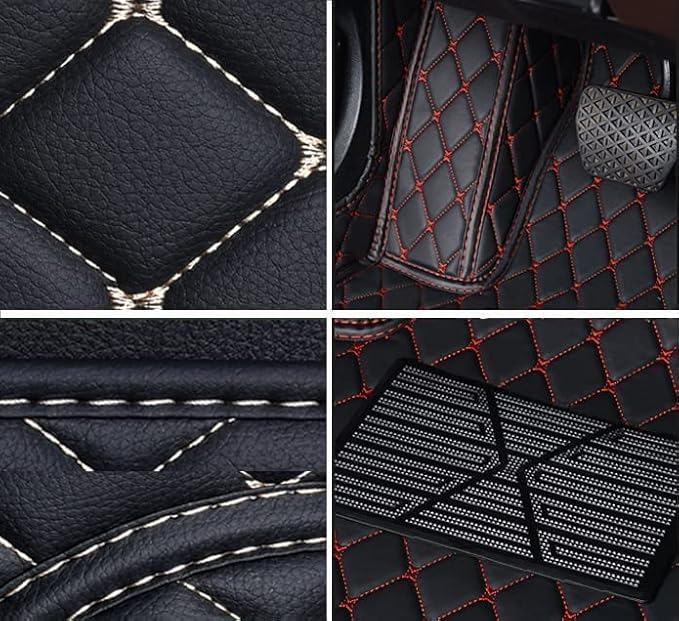 Car Floor Mats for 99% Cars, Trucks and SUVs Full Coverage Pads Protection Non-Slip Leather Floor Liners (Gray)
