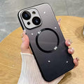 Guppy Compatible with iPhone 15 Case Magnetic, with Full Camera Lens Protector [Compatible with MagSafe] Scratch Resistant Gradient Glass Back Cover Phone Case-Black