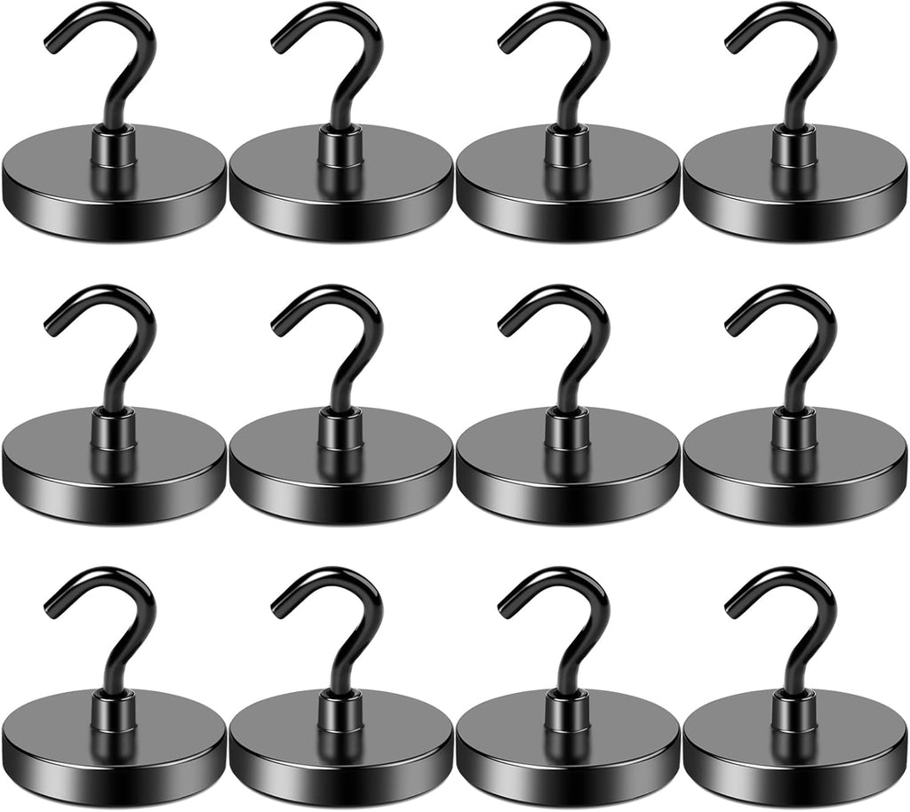 LOVIMAG Magnetic Hooks for Cruise Cabins,150lbs Cruise Magnets for Door,Cruise Ship Essentials for Travel, Strong Magents Heavy Duty with Epoxy Coating for Hanging, Refrigerator, Kitchen-12 Pcs