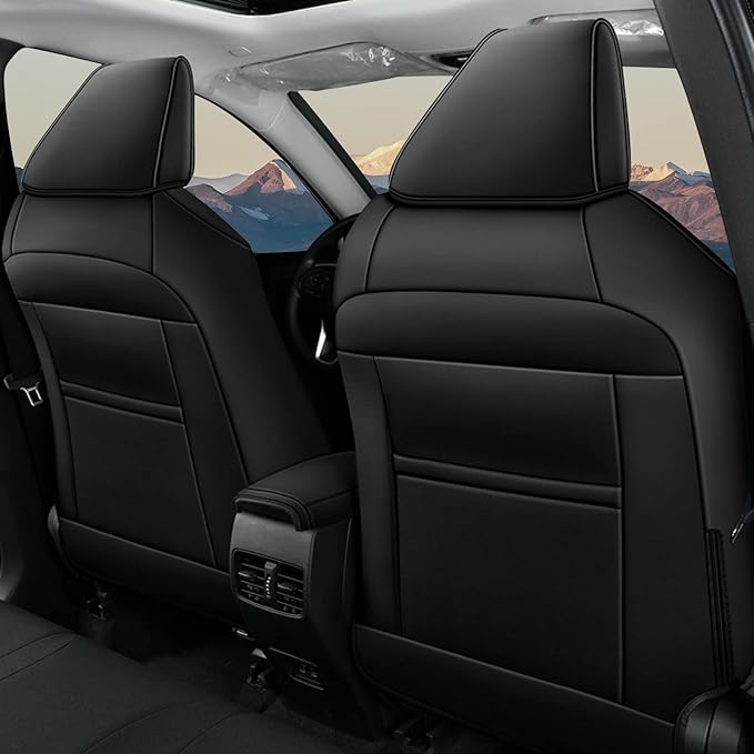 AOMSAZTO Car Seat Covers for Toyota Corolla 2020 2021 2022 L,LE, Car Seat Cover Full Set Waterproof, Custom Fit Full Set Faux Leather Black