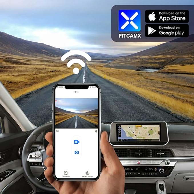 Fitcamx 4K Dash Cam Suitable for Kia Telluride 2020 2021 2022 S LX EX SX X-pro X-Line (Part No#S9000), OEM Look, UHD 2160P Video, Built-in WiFi & APP, Loop Recording, G-Sensor, Easy to Use, 64GB Card