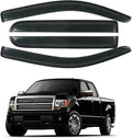 Rain Guards Window Visors Fit for 2009-2014 Ford F150 SuperCrew Cab Truck, Outside Mount Sun Shade Window Vent Deflectors,Smoke Tinted Side Window Vent Visors 2010 2011 2012 2013
