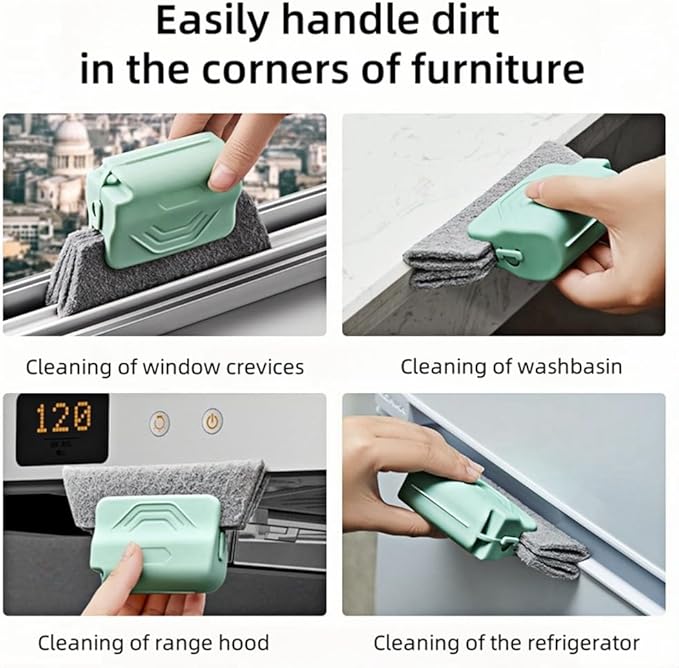Magic Window Track Cleaner, 2024 Upgraded Window Groove Cleaning Brush Tools Set, Hand-held Window Track Cleaner Brushes Tools Set for Window lides Gaps Tile Lines Shutter Car Vents (Pink 3PCS)