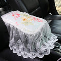 Universal Car Center Console Cushion Pad,Tassel Lace Car Center Console Cover Auto Armrest Seat Box Cover Protector for Most Vehicle SUV Truck Car (4)