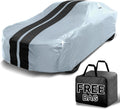 iCarCover Custom Car Cover for Chevy Del Ray (1958) Waterproof All Weather Rain Snow UV Sun Protector Full Exterior Indoor Outdoor Car Cover (Stripe - Gray/Black)