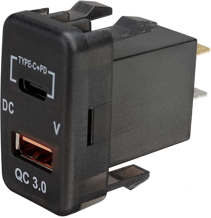 Car Fast Charger Adapter QC3.0 Dual USB Quick Charger Socket with Voltmeter for Cruiser Prado