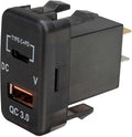 Car Fast Charger Adapter QC3.0 Dual USB Quick Charger Socket with Voltmeter for Cruiser Prado