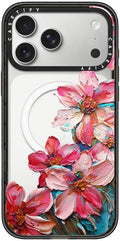 CASETiFY Impact iPhone 17 Pro Max Case [Slim/Compatible with Magsafe / 8.2 ft. 4X Military Grade Drop Protection] - Lisbon Love Summer Flowers Clear - Clear Black