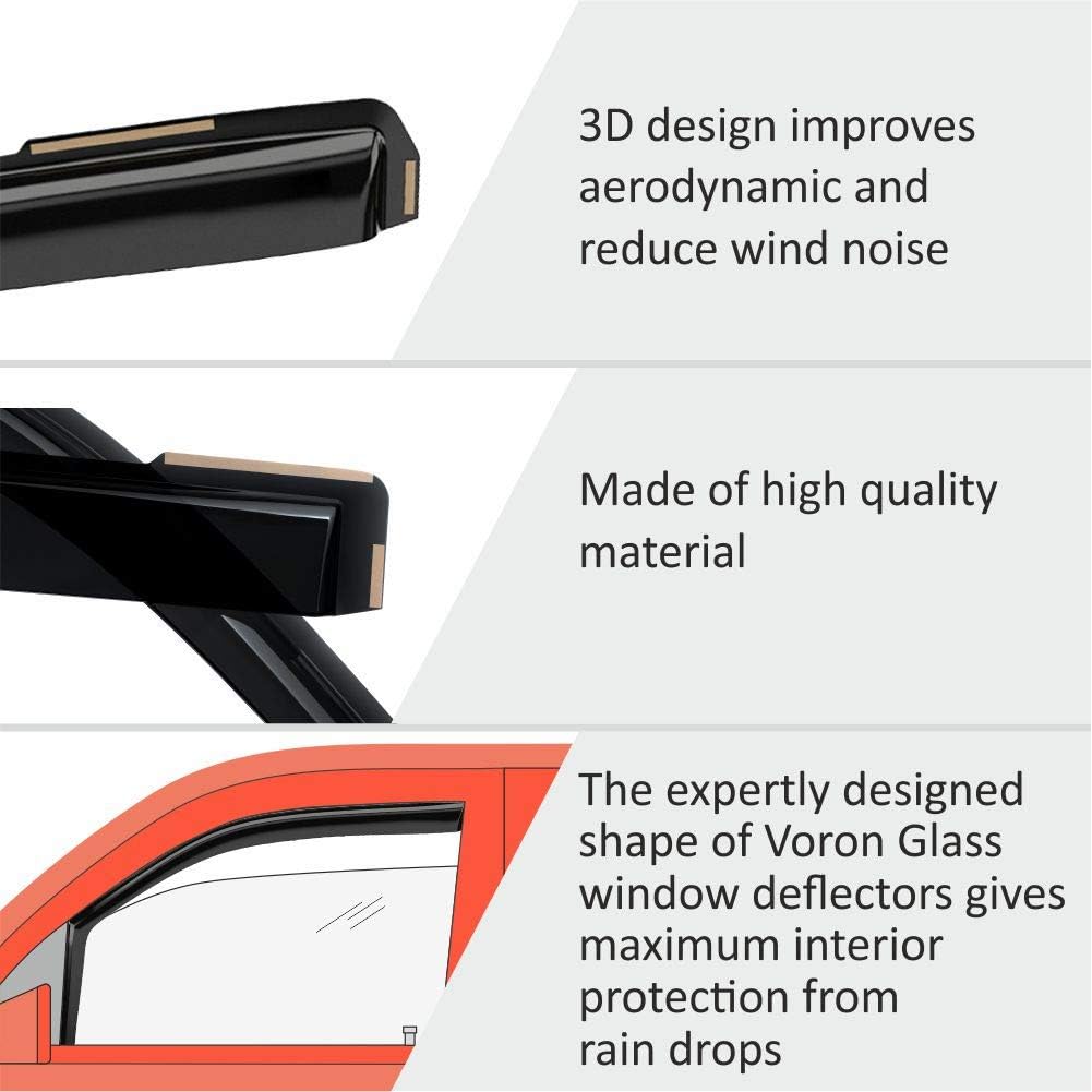 Voron Glass in-Channel Extra Durable Rain Guards for Mazda CX-90 2024-2025, Window Deflectors, Vent Window Visors, 4 Pieces - 200684