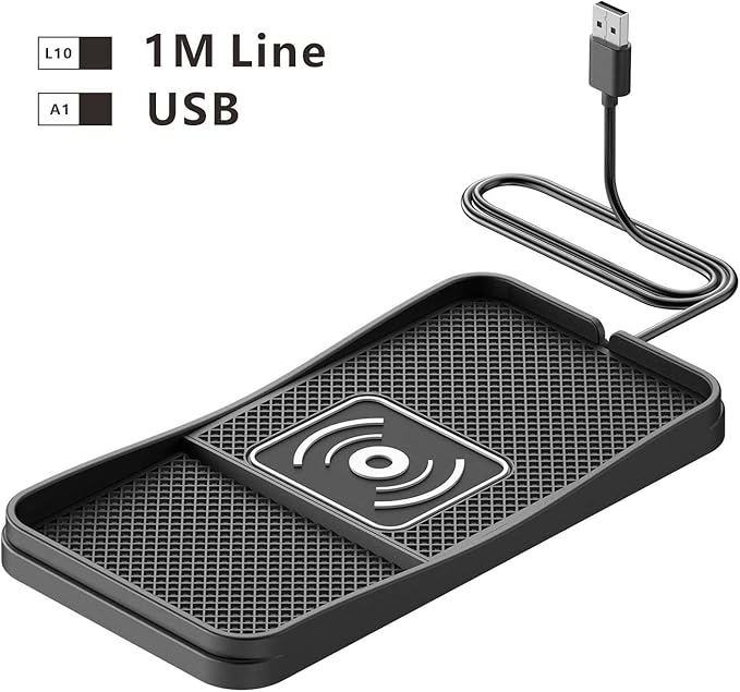 Car Wireless Charger Pad for Chrysler 300 2000-2023, Fast Car Wireless Charging Pad for Car Center Console, Non Slip Charging Mat,1M-USB