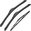 3Pcs Windshield Wipers Blades for Nissan Versa 2007 2008 2009 2010 2011, Original Equipment Replacement Automotive Replacement Windshield Wiper Blades for My Car- 26"/14"/14D" (Pack of 3) J- HOOK