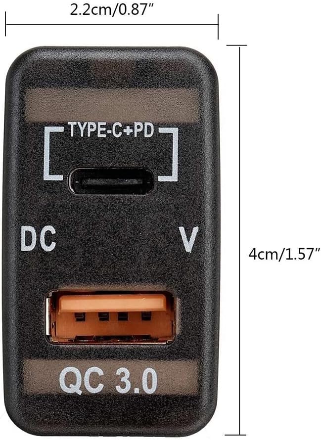 Car Fast Charger Adapter QC3.0 Dual USB Quick Charger Socket with Voltmeter for Cruiser Prado