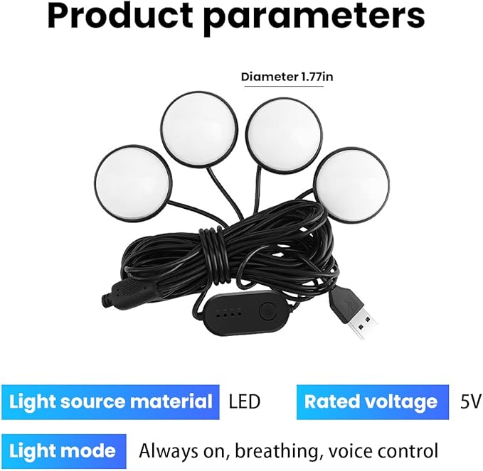BESULEN Car Interior LED Lights, Automotive Ambient Neon Light Kit with USB Port, Car Accessories, Gifts for Men and Women, 4 in 1 Decoration Lights for Car, Garden, Home, Party（Blue）