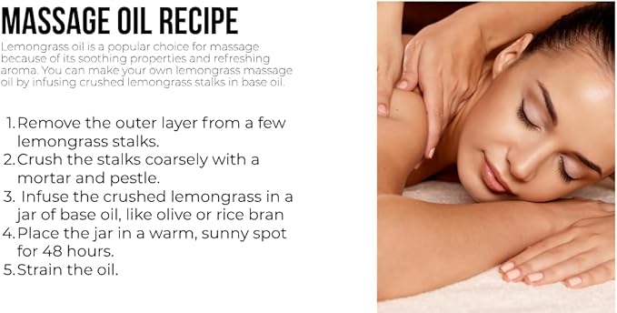 Lemongrass Essential Oil 4 Fl Oz with Dropper and Sprayer - 100% Pure and Natural - Hair Care, Home Diffusers, Skin Care, Aromatherapy, Massage and Humidifiers, and Garden Care