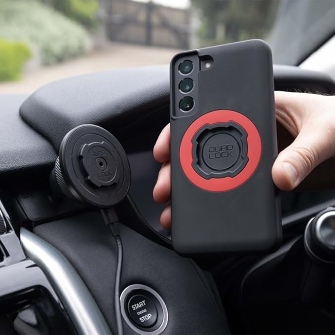Quad Lock Adhesive Dashboard/Console Car Phone Holder Kit with MAG Wireless Charging Head V2 and MAG Phone Case for iPhone 16 Pro Max