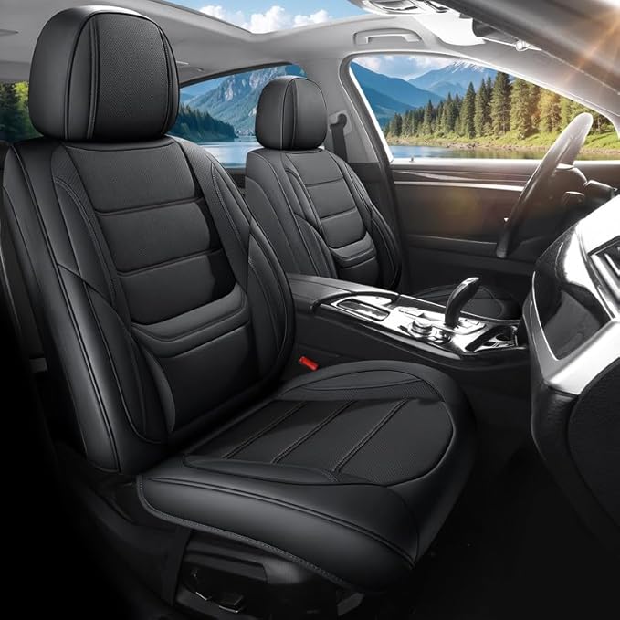 Car Seat Covers Full Set Fit for Buick Encore GX 2012-2026, Premium Faux Leather Waterproof Car Seat Protectors with Lumbar Support, Breathable Anti-Slip Easy to Install(Black,Full Set)