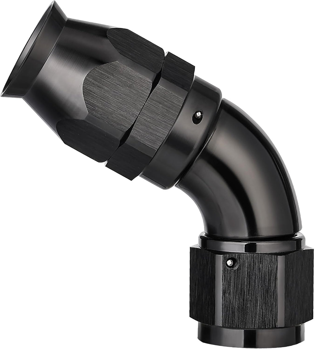 EVIL ENERGY 8AN 60 Degree PTFE One Piece Full Flow End Hose Fitting Aluminum Black
