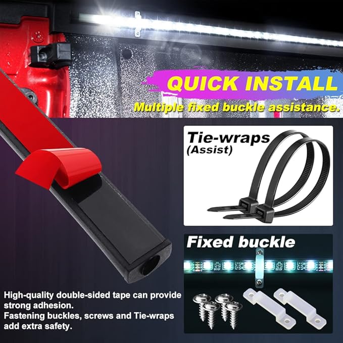 Pickup Truck Bed LED Lights,3 Pcs(2x59 +1x35 inch) LED Strip Lights 16 Million Colors with APP Control Sync to Music Neon LED Strip for Pickup Truck,SUV,RV,Boat.(3 Light Bars)