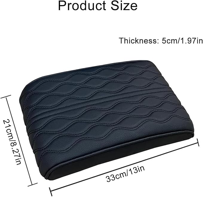 Leather Car Armrest Box Pad for Tesla Cybertruck 2023 2024, Memory Foam Car Center Console Cover Comfort Waterproof Arm Rest Cushion Pad Universal Accessories,A/Black