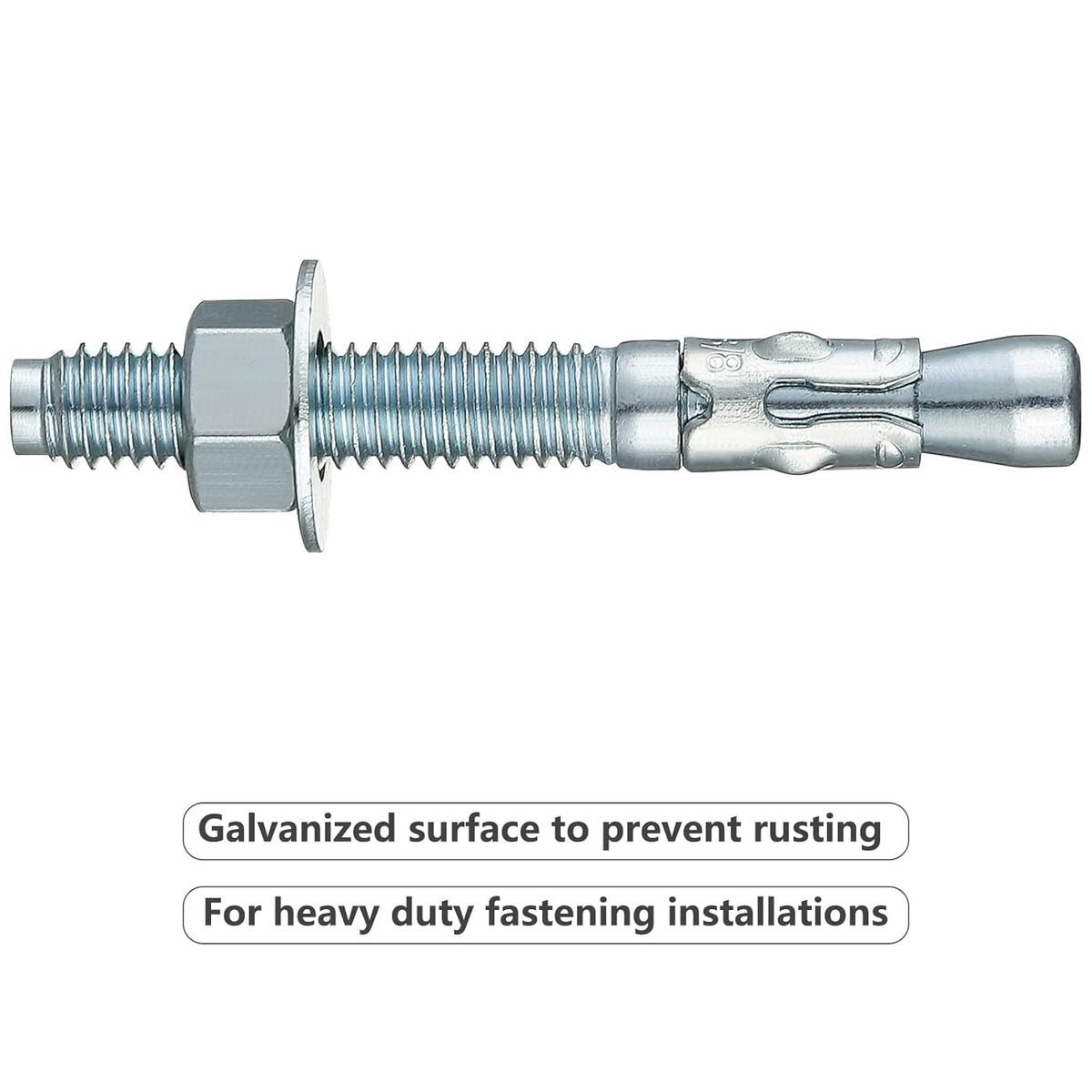 1/2x10 30Pcs Inch Standard Fasteners for Heavy-Duty Zinc Wedge Anchors for Cement and Concrete