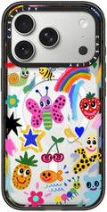 CASETiFY Impact iPhone 17 Pro Case [Slim/Compatible with Magsafe / 8.2 ft. 4X Military Grade Drop Protection] - Good Vibes - Clear Black