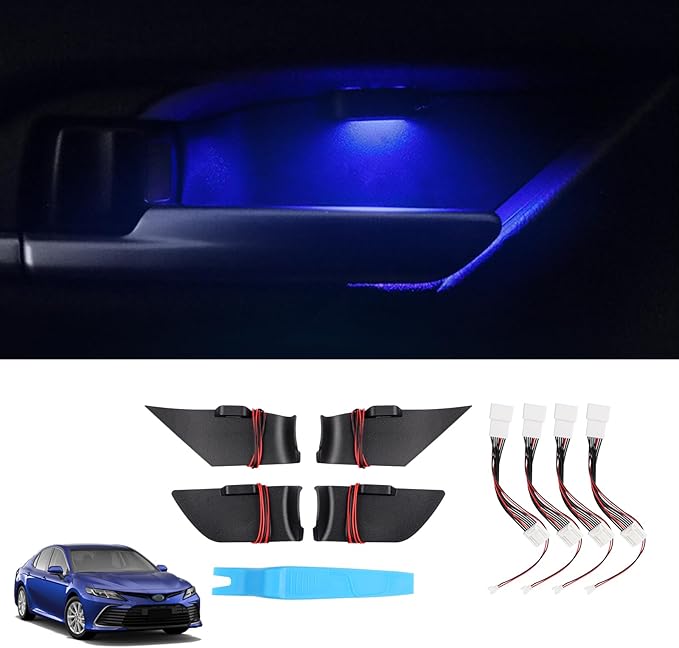 Powerty LED Light for 2025 2026 Toyota Camry XV80 Accessories Inner Door Handle Bowl Mood Lighting Decorative Interior Lamp 4PCS Blue