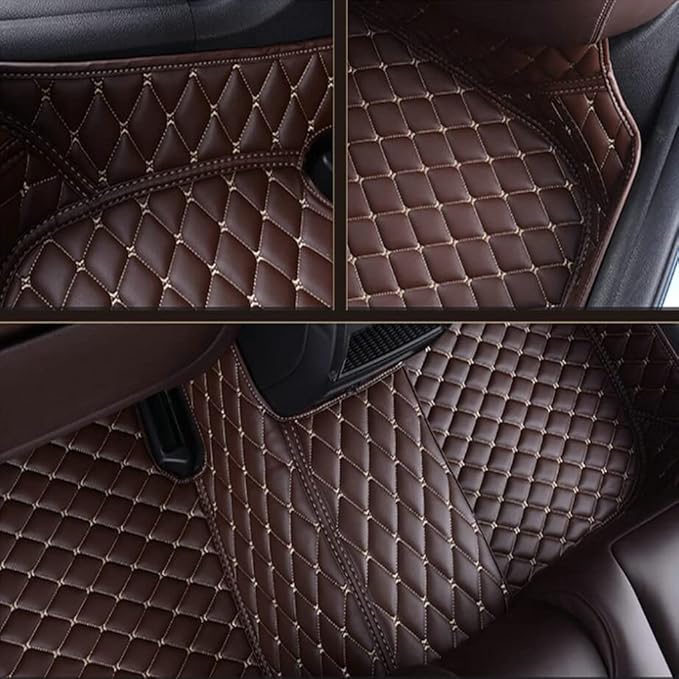 Customize Car Floor Mats for 99% Sedan SUV Sports Car All Weather Leather Full Coverage Waterproof Non-Slip Vehicle Lining Pads (Purple)