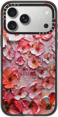 CASETiFY Impact iPhone 17 Pro Max Case [Slim/Compatible with Magsafe / 8.2 ft. 4X Military Grade Drop Protection] - Barcelona Flower Rose Garden - Clear Black