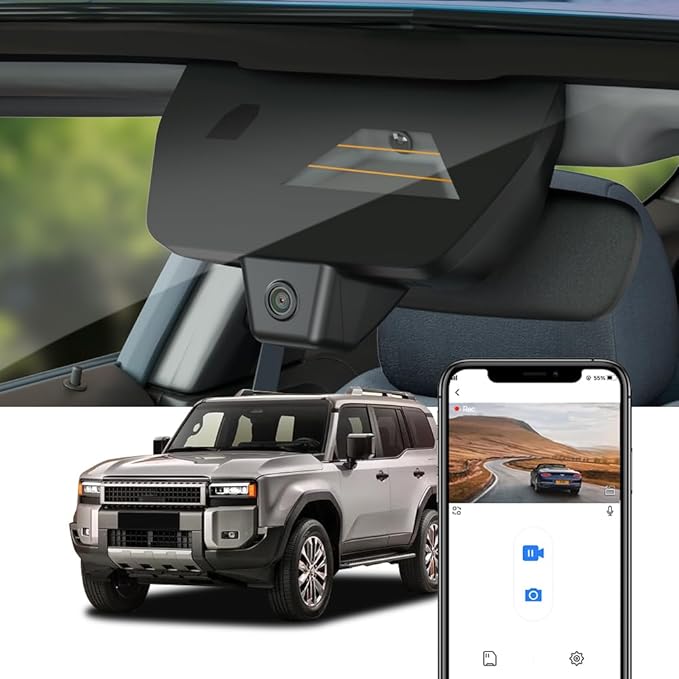 Fitcamx 4K Dash Cam Suitable for Toyota Land Cruiser 2024 2025 2026 First Edition 1958 (J250/Gen15), OEM Look, UHD 2160P Video, Built-in WiFi & APP, Loop Recording, G-Sensor, Plug & Play, 64GB Card