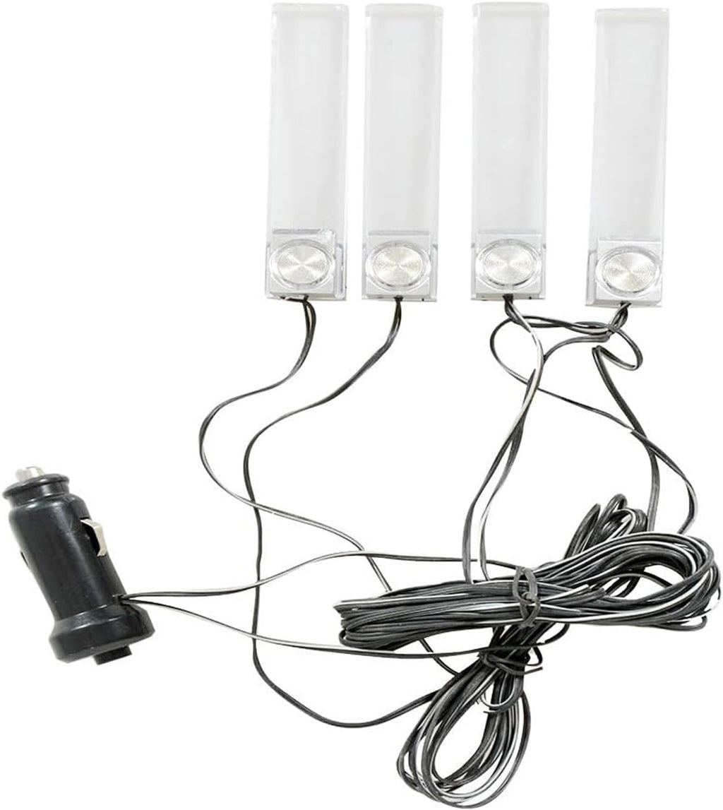 Interior Car Footwell Lights, LED Car Strip Lights, 4 in 1 12V Car Auto Interior LED Atmosphere Lights Floor Decoration Lamp, RGB Light
