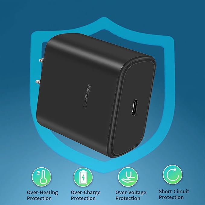 45 W USB C Charger Block,Super Fast Charge Type-C Adapter, USB Wall Charger for Samsung S22/22 +/S21/S20, and More. (Black) (609)